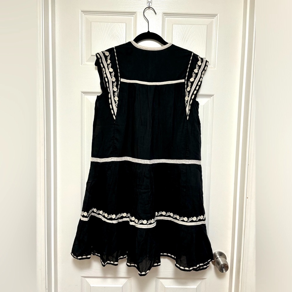 NWT Zara ZW Collection Contrast Embroidered Dress - Picture 7 of 9